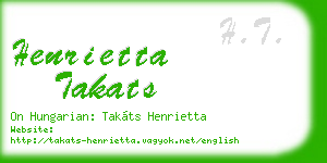 henrietta takats business card