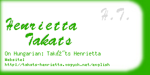 henrietta takats business card